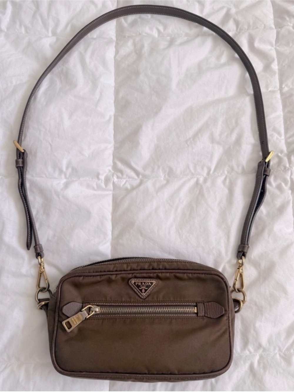 Prada nylon and leather camera bag